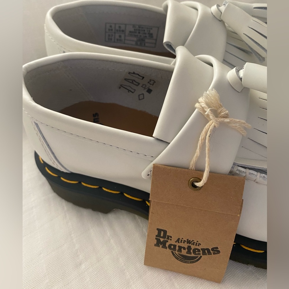 Dr. Martens ADRIAN YELLOW STITCH LEATHER TASSEL LOAFERS ! NWT. Various Sizes - Picture 11 of 13